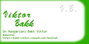 viktor bakk business card